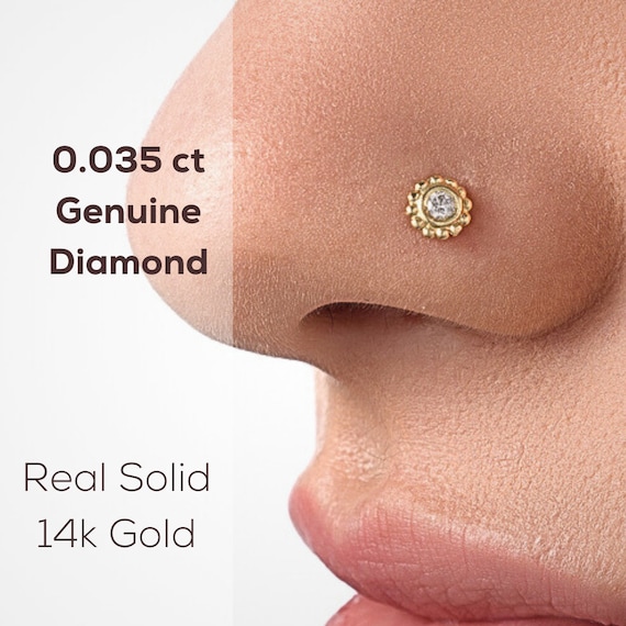 Diamond Stud Earrings, Super-Comfort 14K Yellow Gold Silicone  Hypoallergenic Earring Clutches