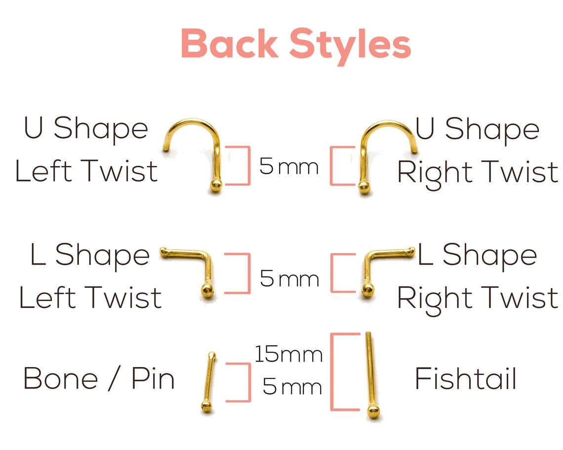 Flat Nose Stud Disk Nose Stud Gold Round Nose Stud Real Etsy