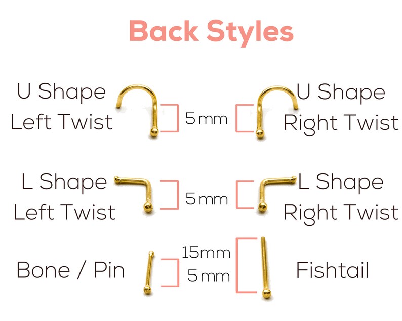 Indian Nose Stud Nose Pin Nose Stud Ring Nose Stud Nose Studs Gold Nose Stud 14 Karat Solid Gold Nose Bling