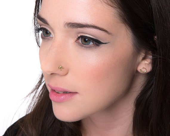 Stud Per Piercing Naso 18G - 8 Pezzi Acciaio Inox Con CZ, Cuore, Argento E Oro - Foto 11