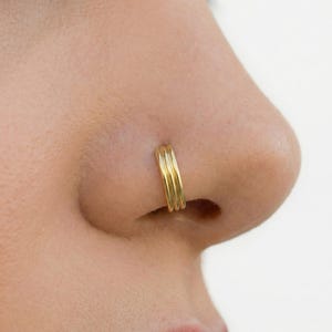 Näsring: 14k massivt guld - Minimalistisk tjock stil