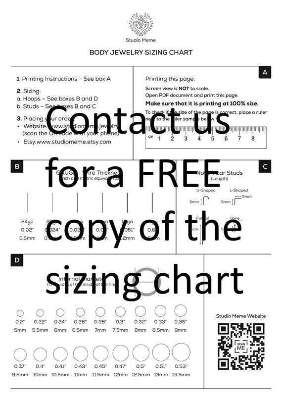 Snap Size Chart