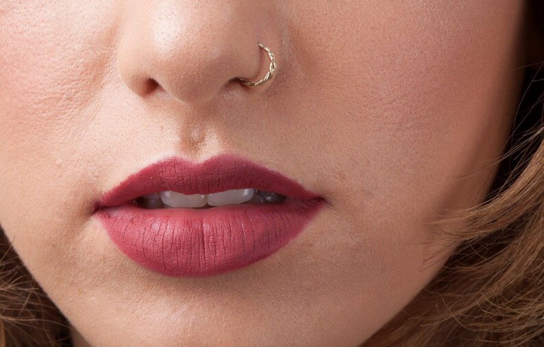 Gold Nose Ring 14k Nose Ring Gold Nose Ring Solid Gold Nose Etsy