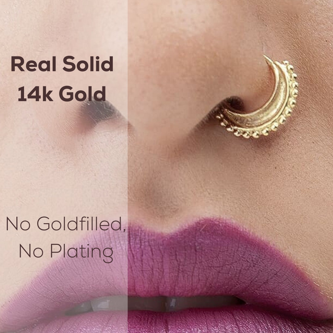 14K gold nose stud tiny and cute