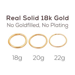 Endlos Gold Nase Hoop · Massiver 18k Nasenloch Ring (Handmade)