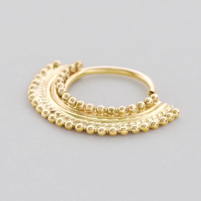 14k Gold Nose Ring Ethnic Nose Hoop Gold Nose Ring 20 Gauge Etsy