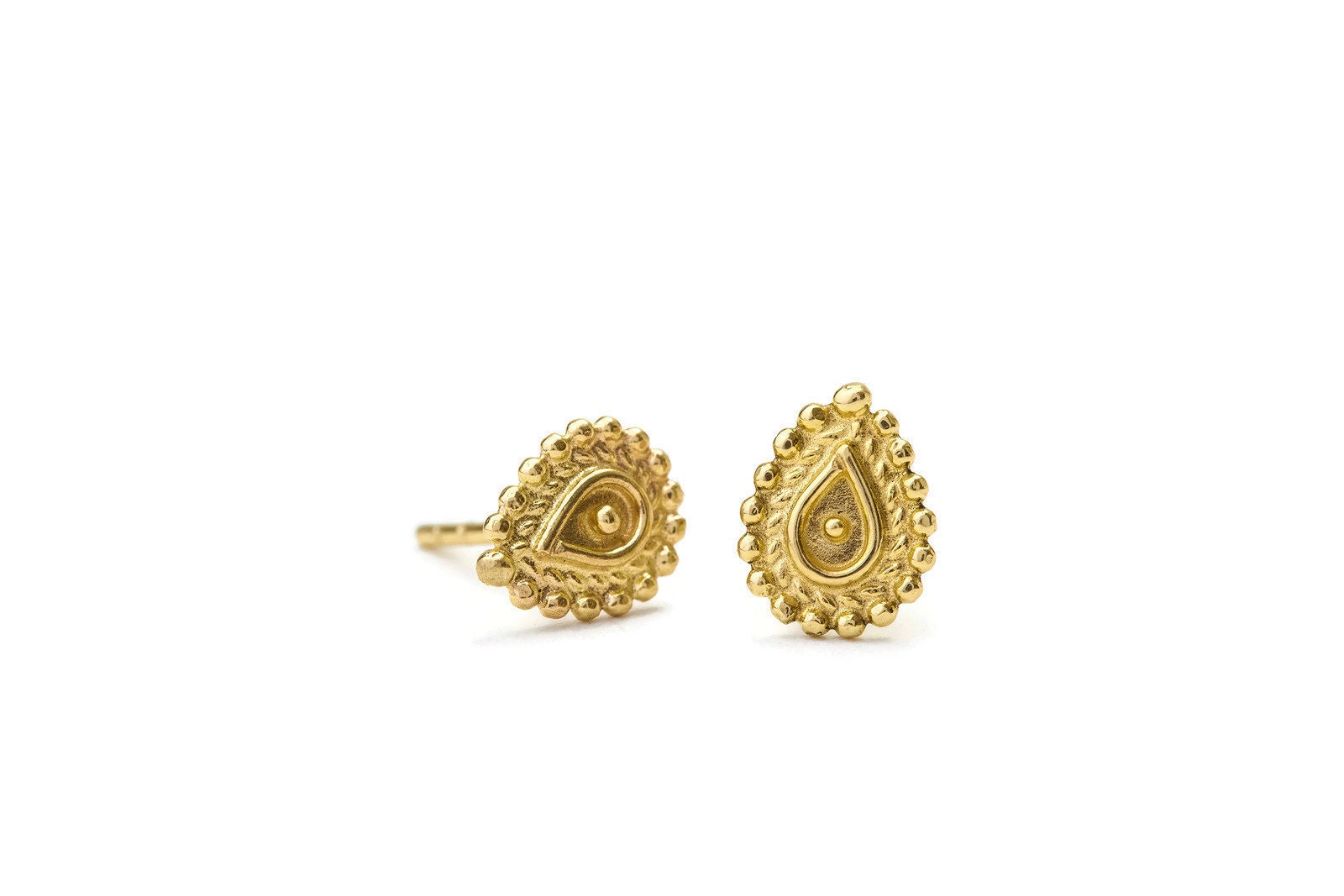 Sarah Traditional Antique Gold Plated Stud Earrings – KaurzCrown.com