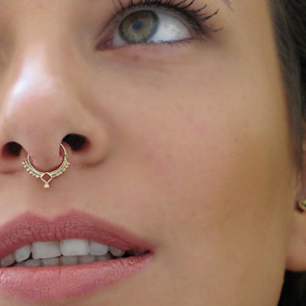 Tribal Septum Ring, Septum Sieraden, Septum Piercing, Gouden Septum Ring, Septum Gold, Septum Gold 14k, Solid Gold Septum Ring, SKU 66