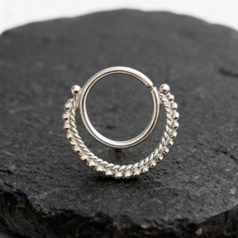 Dainty Indian Nose Hoop: Tiny Solid 14k Gold Ring (Custom Size) image 14