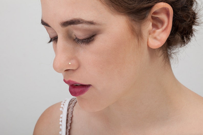 Rose Nose Ring Stud Nose Stud Nostril Pin Nose Jewelry Ear Etsy