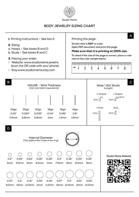 Septum Diameter Size Chart