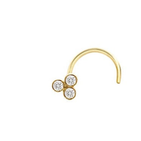 Small Diamond Nose Stud Balls Diamond Nose Ring 3 Diamonds Nose Ring 14k Nose Ring Genuine Diamond Nose Ring Diamond Trinity SKU 110 Etsy