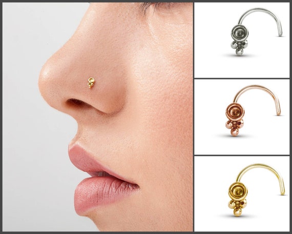NOSE RING SMALL Nose Hoop 9ct Gold Filled Thin Nose Twirly Rope Nose Hoop  Helix £3.49 - PicClick UK