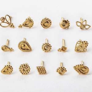 Brincos de ouro maciço 14k: combine em amarelo, rosé ou branco.