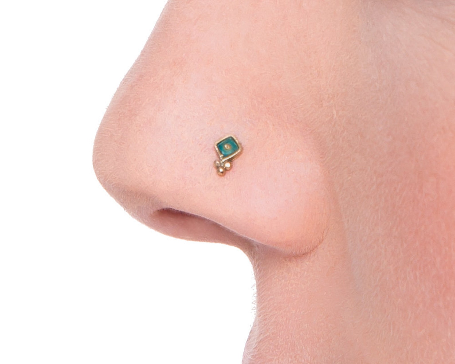Small Indian Nose Pin 14k Solid Gold Nose Stud Indian Nose Etsy