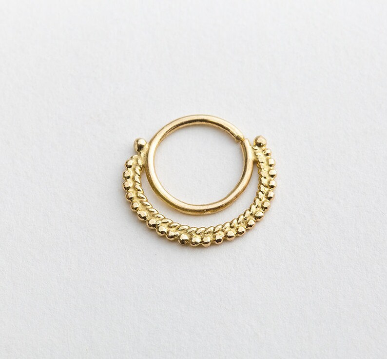 Gold Septum Piercing Indian Septum Ring Solid 14k Gold Nose Etsy