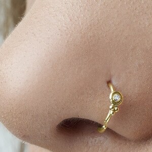 Diamond Nose Ring, Genuine Diamond Nose Hoop, Diamond Nose Ring, Nose ...
