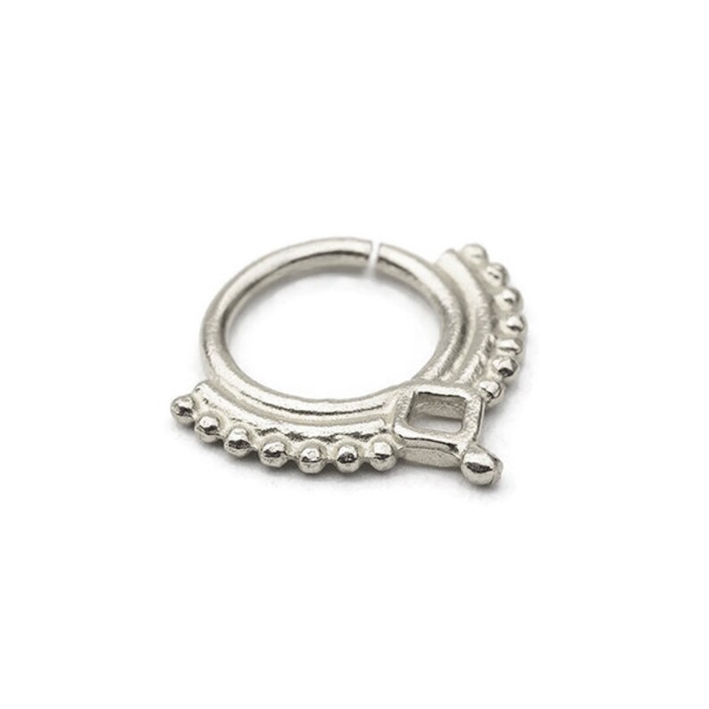 White Gold Septum Ring Septum Gold 14k Septum Jewelry Etsy