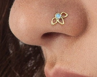 Nose Stud, Nose Pin, Flower Nose Stud, Gold Nose Stud, Nose Screw, Nose Ring, Minimalist Flower, Elegant Piercing, 22k 14k Gold Pin, SKU 2