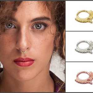 Septum Ring, Septum, Septum Jewelry, Septum Piercing, Gold Septum Ring, Solid Gold Septum Ring, 14k Gold Septum, Tribal Septum Ring, SKU 66 image 3