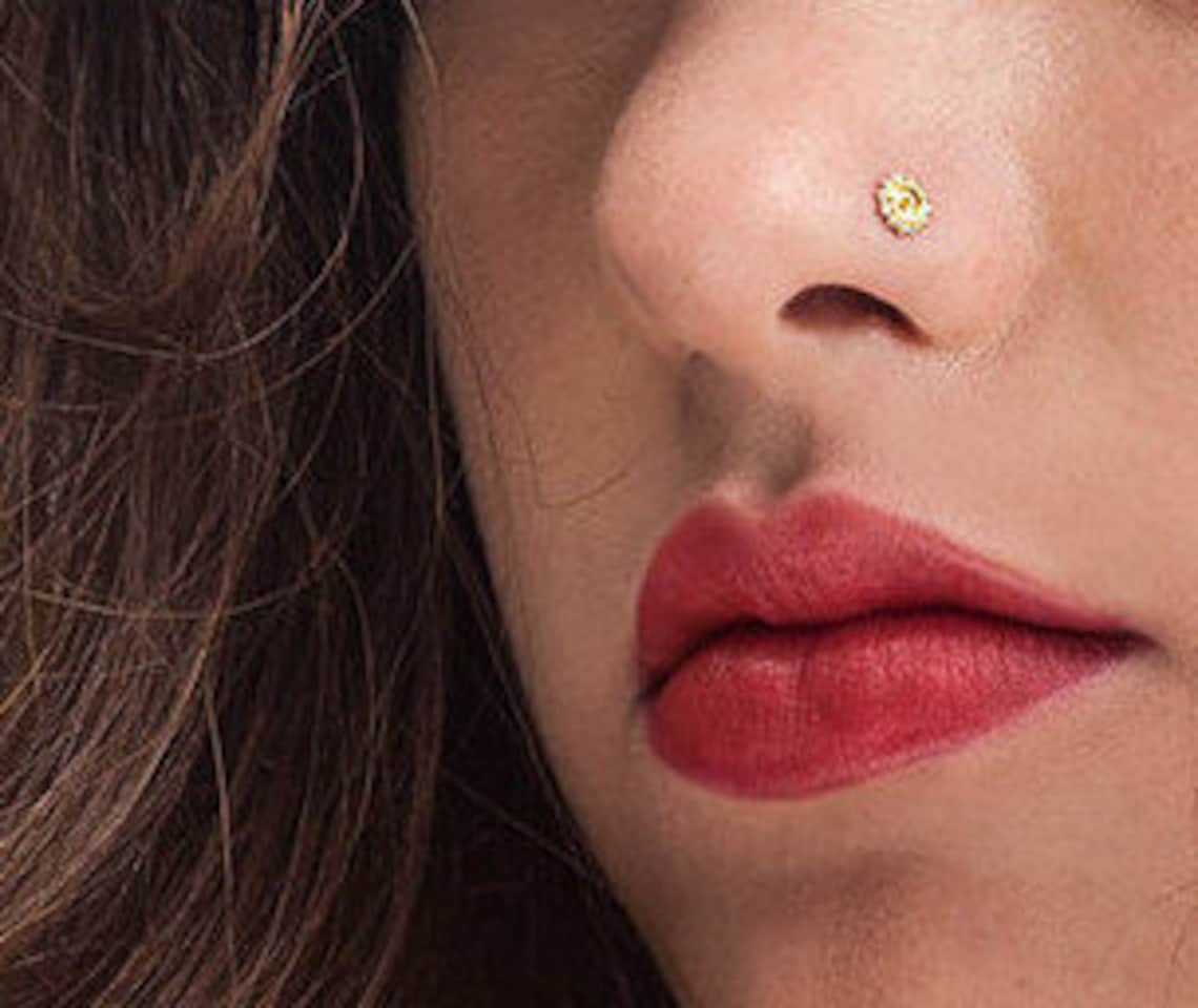 Rose Gold Nose Stud Rose Gold Jewelry Rose Gold Body Etsy