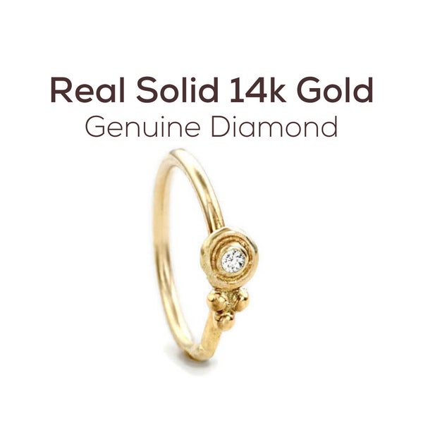 Diamond Nose Ring, Diamond Gold Nose Ring, Rose Gold  White Gold Nose Ring, Indian Nose Ring, Diamond Nose Hoop, Diamond Piercing, SKU 119