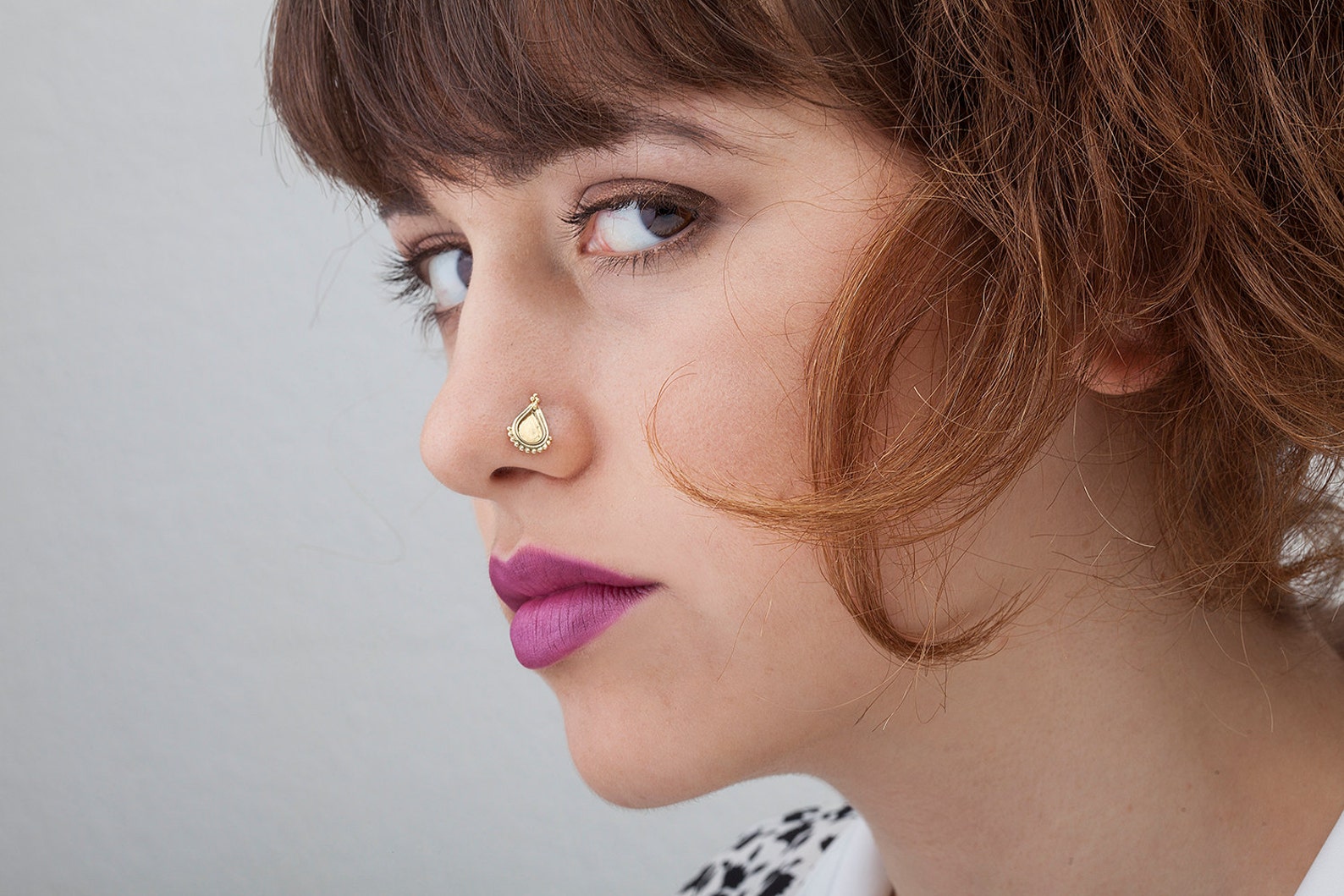 Extra Large Indian Nose Stud Big Nostril Screw Gold Indian E