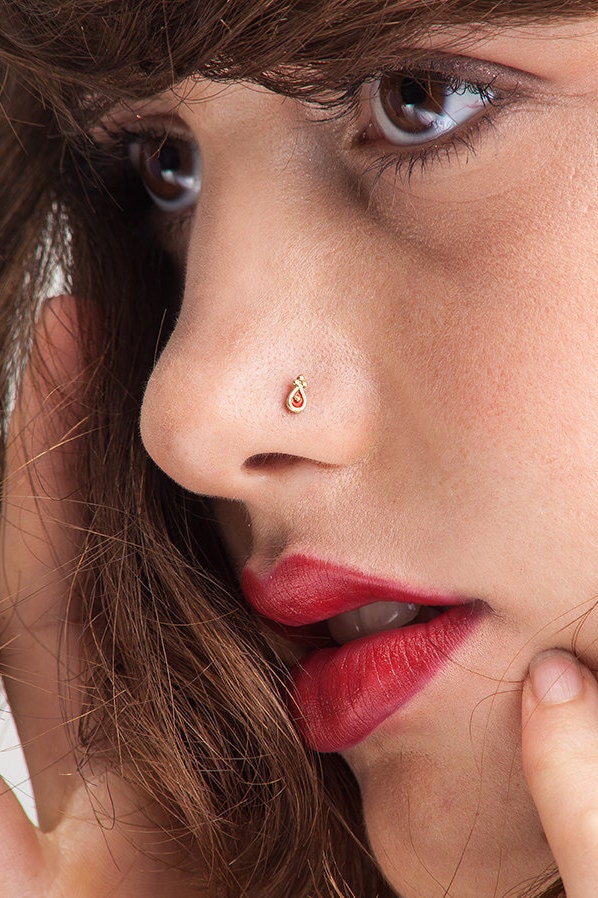 Nose Studs Gold Nose Stud Small Nostril Pin Nose Piercing Etsy