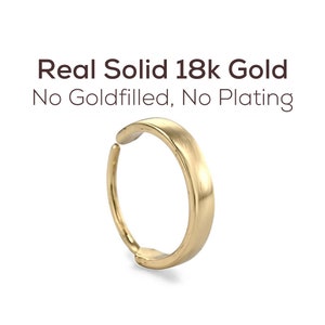 18k Gold Nose Ring, 18 Karat Gold Hoop, 18k Gold Piercing Jewelry, Luxury Nose Piercing, Minimalist Gold Ring, High Quality Thick Nose Ring