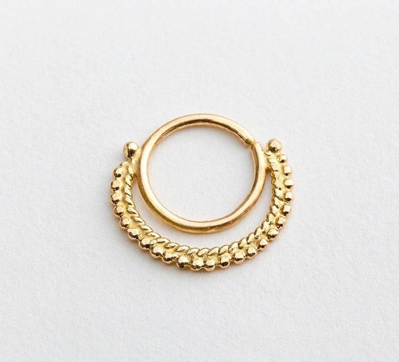 Solid 14k Yellow Gold Cartilage Earring White Gold Tragus Etsy