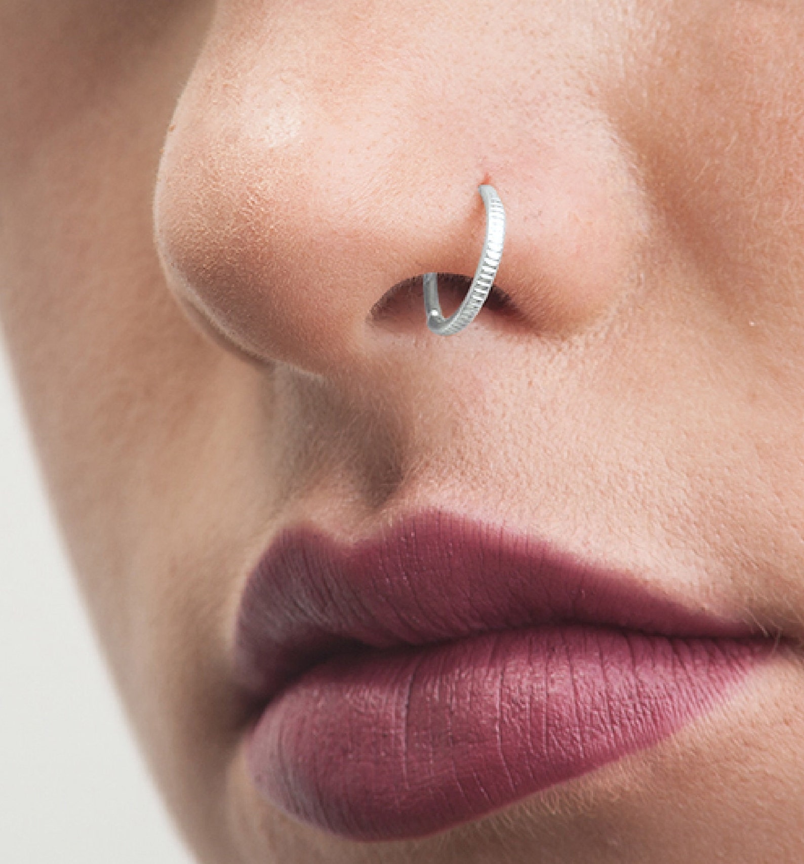 White Gold Nose Ring Indian Nose Ring Nose Hoop Tragus Etsy