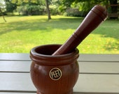 Mortar and pestle, Rustic Wooden Pestle and Mortar Small Pestle and Mortar set, Herb Grinder, Wooden Spice Grinder, PEET Suriname