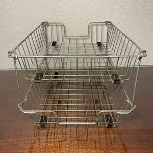 Vintage Wire Paper Trays Stacked Vintage Trays Tiered Paper Tray ...