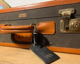 Vintage T. Anthony Hard Sided Luxury Suitcase Luggage. Canvas