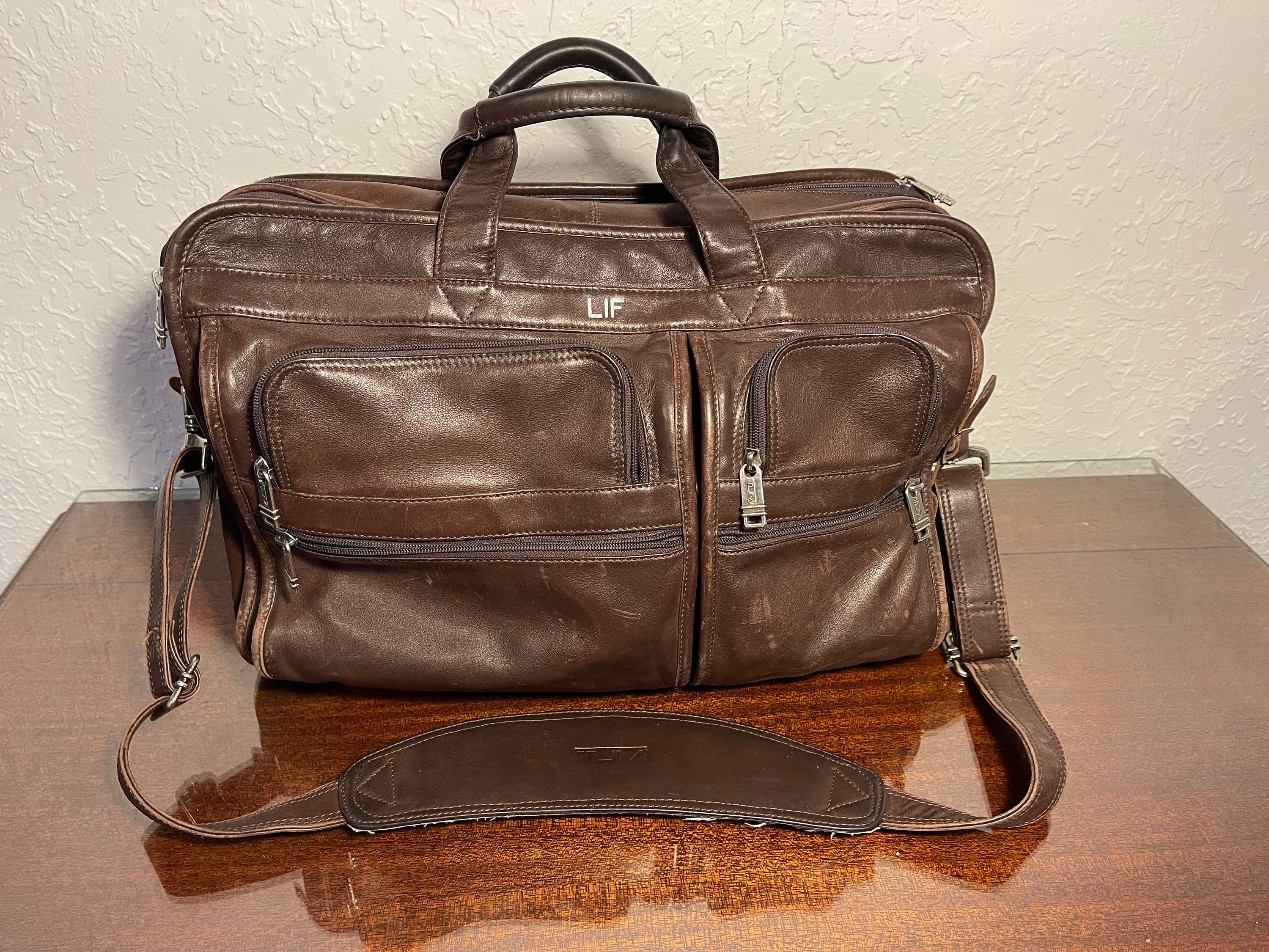 Tumi Brown Leather Expandable Attaché Briefcase Travel - Etsy