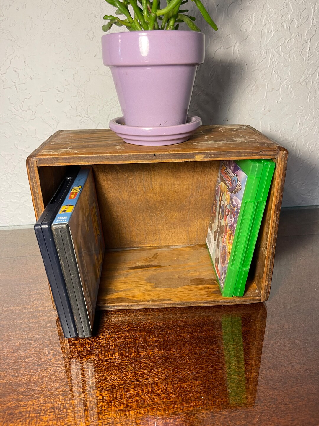 Vintage Wooden Box Small Wooden Crate Mini Storage Crate Desktop Shelf Catchall Storage Box