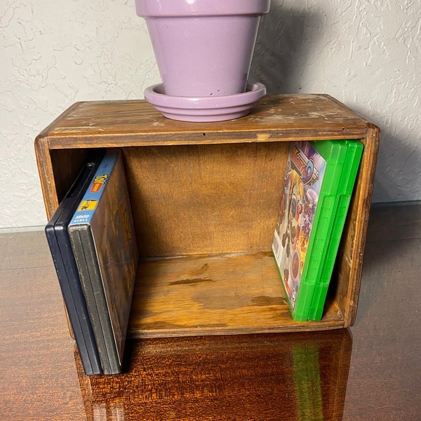 Vintage Wooden Box Small Wooden Crate Mini Storage Crate Desktop Shelf Catchall Storage Box Storage Cube Wood Storage Box