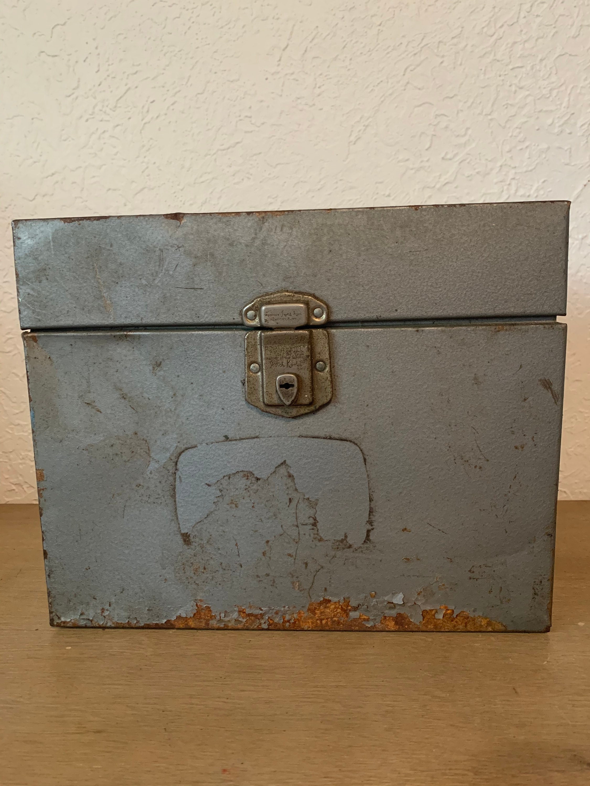 Vintage Hamilton Skotch Kooler Porta File Metal Box Antique Metal