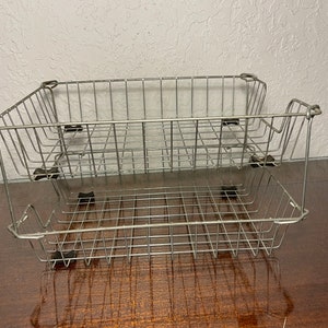 Vintage Wire Paper Trays Stacked Vintage Trays Tiered Paper Tray ...