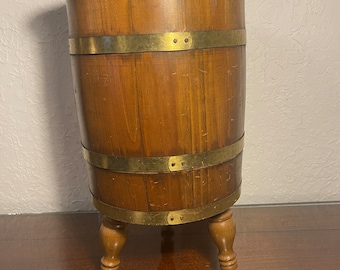 Vintage Barrel Stool Wooden Barrel Stepstool Ottoman Storage Stool Shoeshine Barrel Wine Barrel Storage Mini Keg Sewing Stool