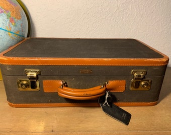 Vintage T. Anthony Hard Sided Luxury Suitcase Luggage. Canvas