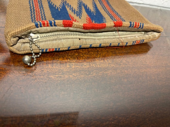 Vintage Chimayo Hand Woven Zippered Wool Purse Pouch Native