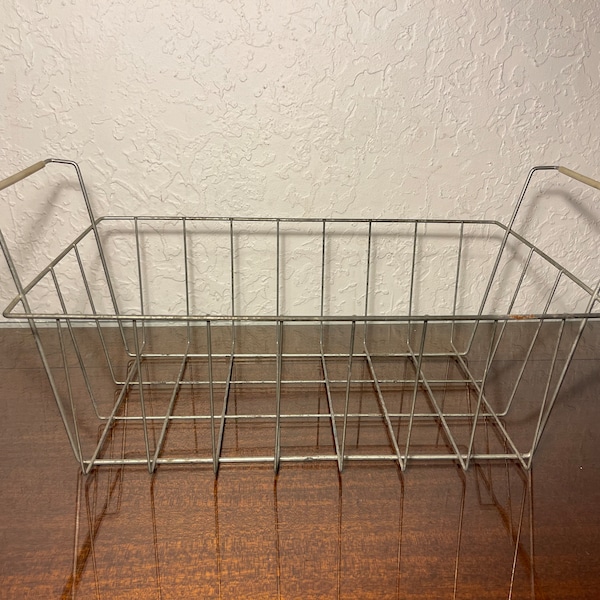 Vtg Large Metal Storage Basket Wire Storage Bin Metal Basket Wire Basket Metal Storage Organizer Basket Organizer Deep Basket Basket Handles