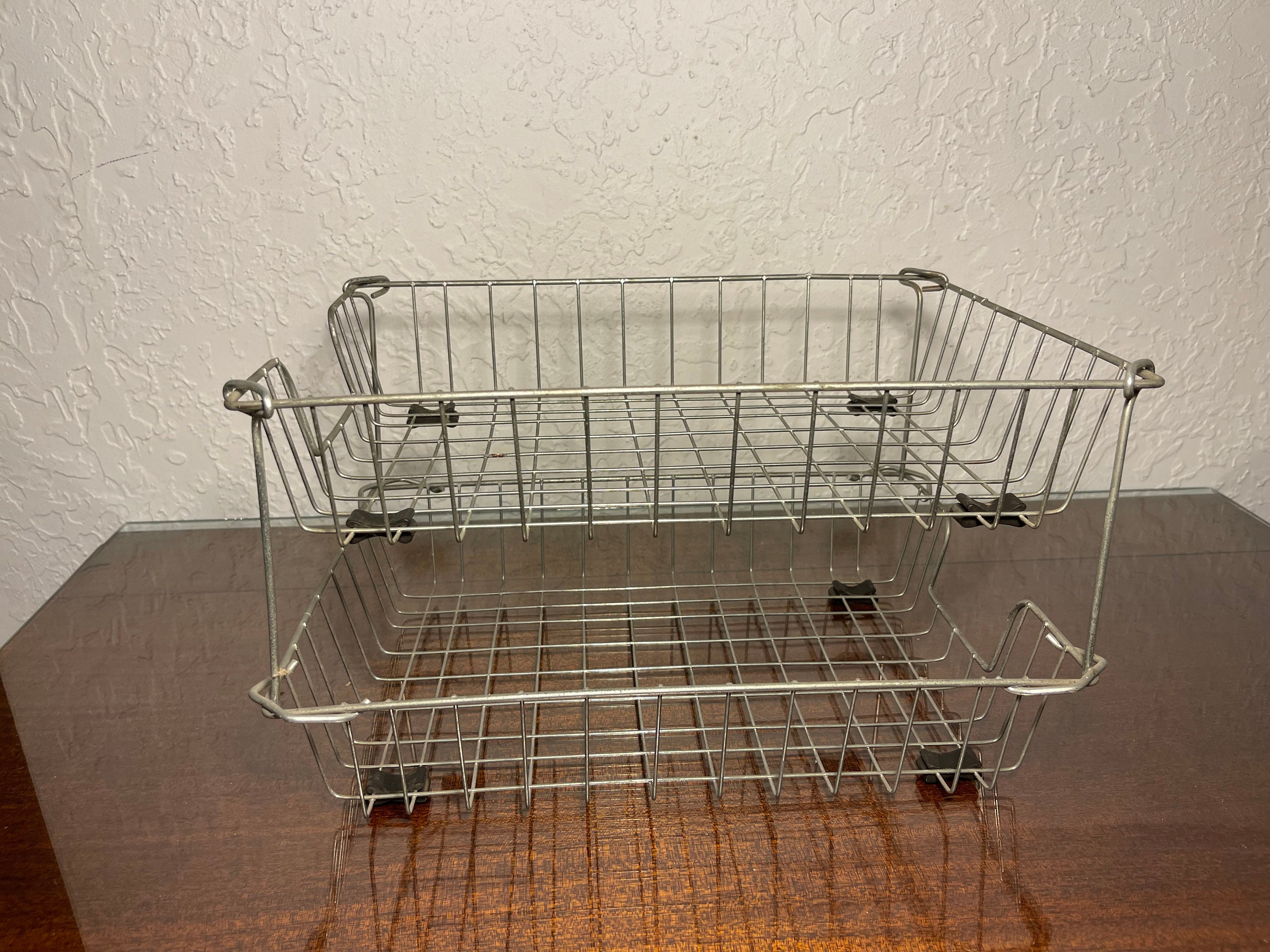 Vintage Wire Paper Trays Stacked Vintage Trays Tiered Paper Tray
