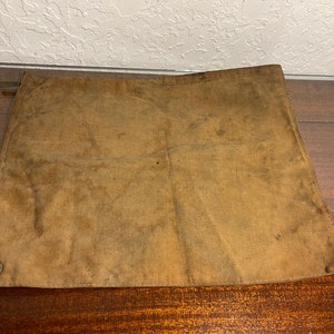 Borsa con cerniera in tela vintage con cerniera Talon e occhiello in metallo con foro per appendere Borsa per posta accessoria Borsa per soldi antica Borsa per banca Tela militare vintage