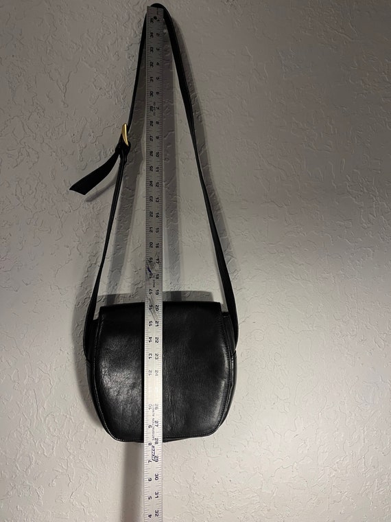 Vintage Black Leather Saks Fifth Avenue Shoulder Bag Genuine