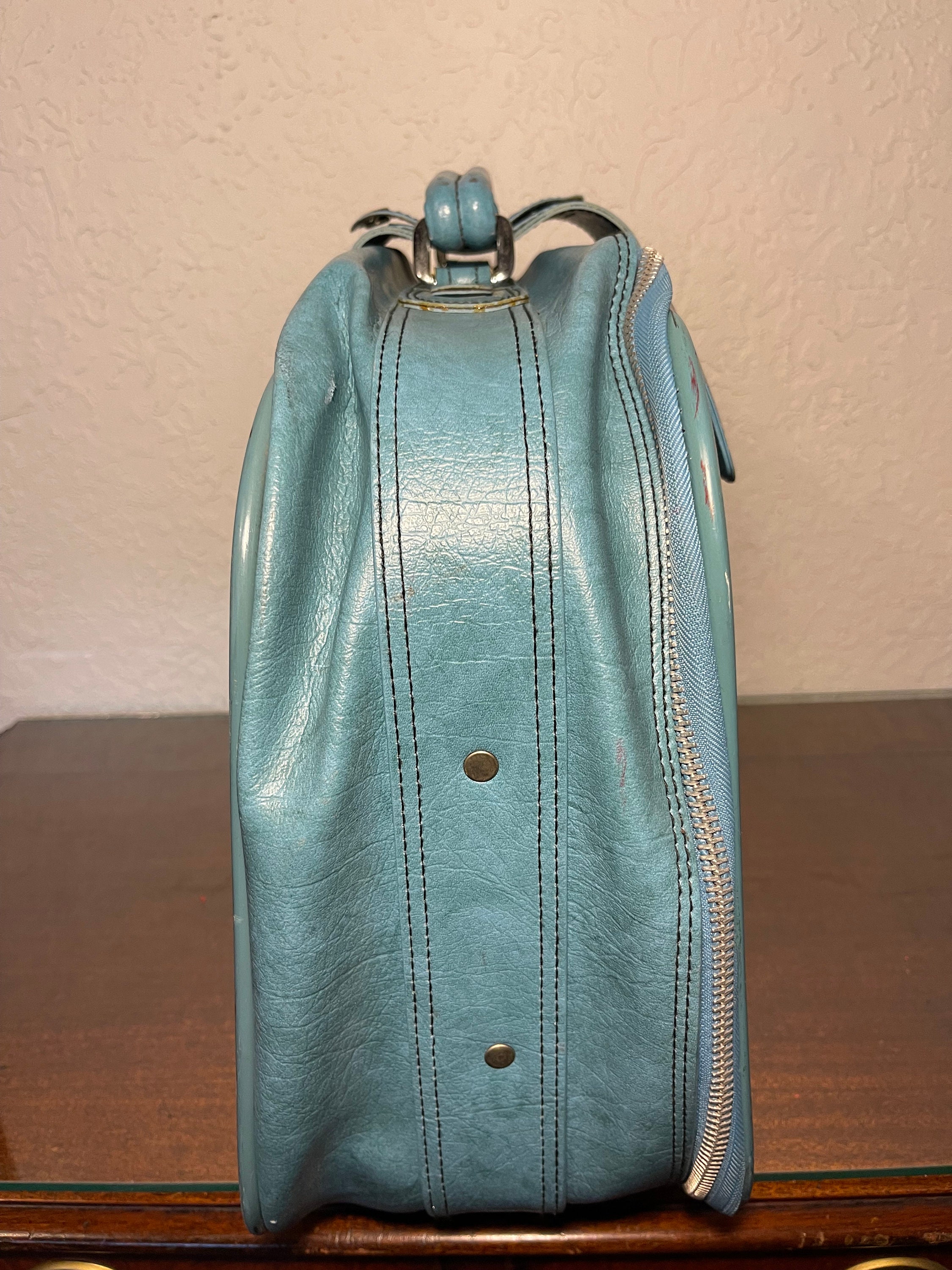 Vintage Retro Suitcase Luggage Vintage Blue Luggage Blue Suitcase
