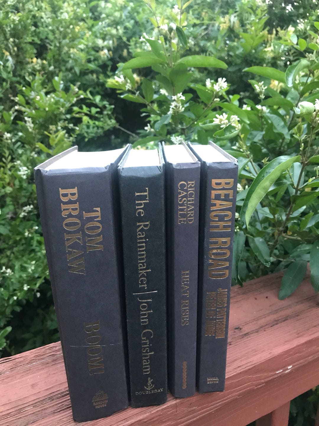 Gray Book Set Gold Writing Book Decor Instant Library Book Bundle