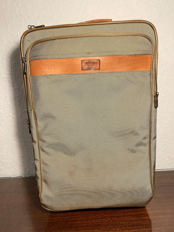 Vintage Tweed And Belting Leather Hartmann Luggage Set Suitcase Very Clean