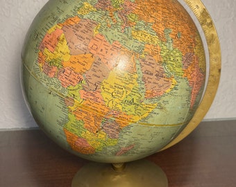 Vintage Replogle 12" Reference Globe Gustav Brueckmann Globe 1970s Globe Cartographer Chicago IL Retro Globe Earth Map Djibouti USSR